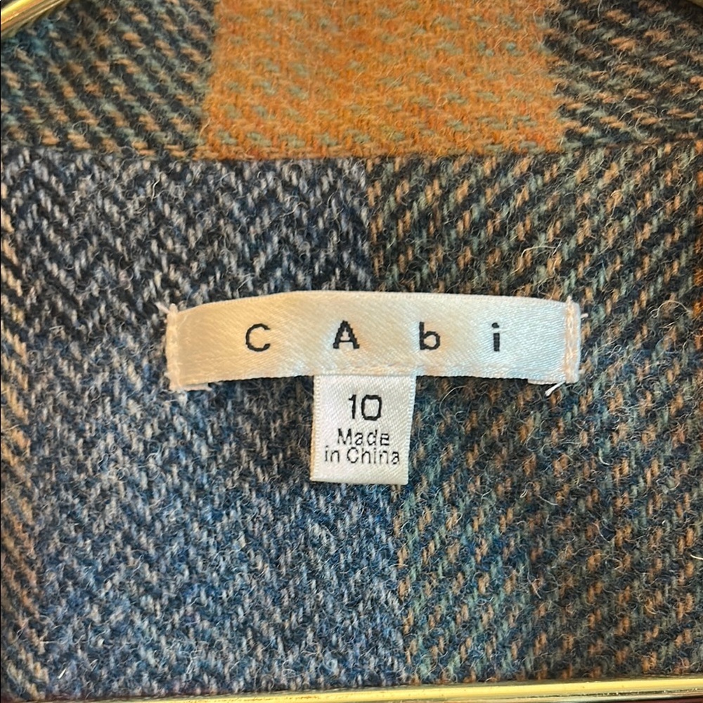 CAbi Multicolor Plaid Wool Blend Blazer in Purple, Mustard, Teal - Picture 2 of 5
